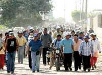 Protesta de algodoneros en Pisco