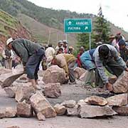 Paro regional en Sicuani