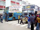 Protesta de chóferes de buses-camión