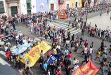 Marcha de la CGTP en Huancayo