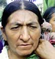 Campesina en manifestación de protesta