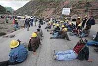 Protesta de los mineros de Casapalca