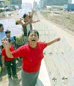 Protesta de los comerciantes de la Avenida Grau en Lima