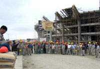 Paro de obreros de construcción civil en Chimbote