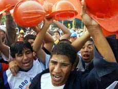 Protesta de obreros de construcción civil