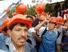 Protesta de obreros de construcción civil en Lima