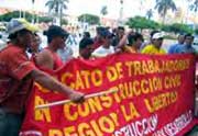 Protesta de construcción civil en Trujillo