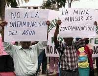 Manifestación contra la minera Minsur en Tacna