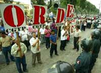 Protesta de despedidos en Lima