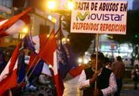 Protesta de despedidos en Lima