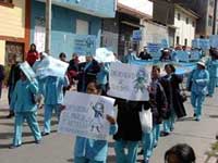 Marcha de protesta de enfermeras en Huancayo