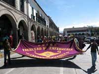 Plantón de estudiantes en Ayacucho