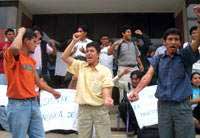 Protesta de estudiantes en Chiclayo