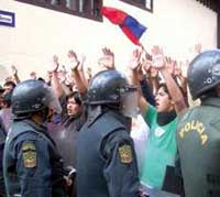 Protesta en la universidad del Cusco