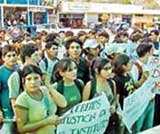 Manifestación de estudiantes en Huancayo