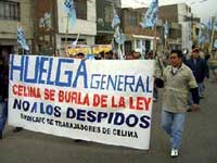 Huelga de trabajadores de Celima