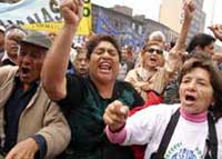 Protesta de jubilados en Lima
