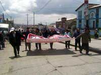 Protesta de maestros en Pasco