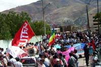 Manifestación de los maestros en Huanuco