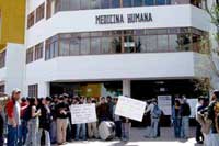 Protesta de los estudiantes de medicina en Cusco