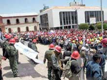 Protesta de mineros de Puno