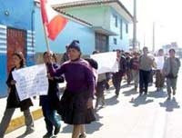 Protesta de pobladores de Pampa Cangallo