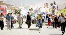 Protesta en el Cono Norte de Arequipa