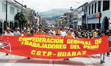 Jornada de lucha de la CGTP en Huaraz