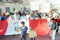 Protesta de mineros en Lima