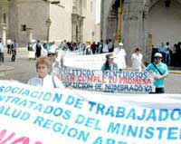 Protesta de los trabajadores de Salud de Areqipa