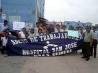Huelga de trabajadores e SAlud en Chincha