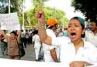 Protesta de trabajadores de Salud en Piura