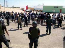 Protesta de mineros en Marcona