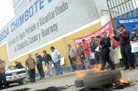 Paro de trabajadores de agua de Chimbote