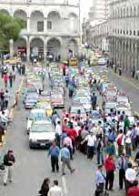 Protesta de taxistas en Arequipa