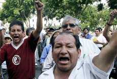 Protestas de trabjadores de telecomunicaciones