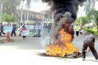 Protesta de trabajadores de la azucarera Tumán