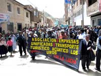 Protesta de los uros en Puno