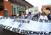 Streik der Arbeiter und Angestellten der Wasserbetriebe von La Libertad