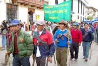 Proteste gegen das Freihandelsabkommen in Cusco