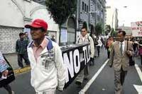 Proteste gegen das Freihandelsabkommen in Lima