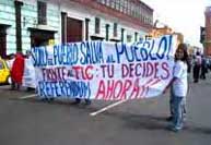 Proteste gegen das Freihandelsabkommen in Trujillo