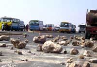 Straßenblockade der Bewohner von Casma/ Ancash