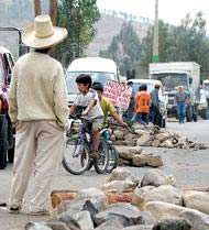 Blockade der Straße Cajamarca-Bambamarca