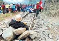 Blockade der Eisenbahnlinie nach Machu Picchu