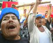 Manifestación del CGTP en Lima, 3 de marzo del 2005