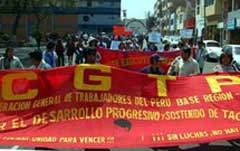 Demonstration der CGTP in Tacna