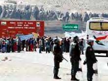 Straßenblockade in Cailloma