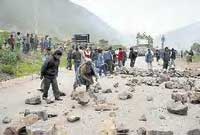 Straßenblockade in Canchis/ Cusco