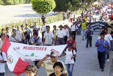 Demonstration von Cocabauern in Huanuco